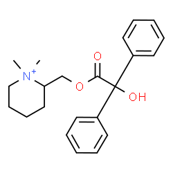 ChemSpider 2D Image | 2-{[2-Hydroxy(diphenyl)acetoxy]methyl}-1,1-dimethylpiperidinium | C22H28NO3