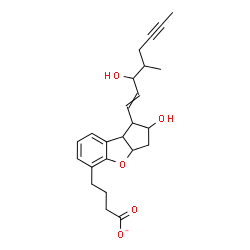 ChemSpider 2D Image | 4-[2-Hydroxy-1-(3-hydroxy-4-methyl-1-octen-6-yn-1-yl)-2,3,3a,8b-tetrahydro-1H-benzo[b]cyclopenta[d]furan-5-yl]butanoate | C24H29O5