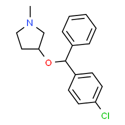 ChemSpider 2D Image | 3-[(4-Chlorophenyl)(phenyl)methoxy]-1-methylpyrrolidine | C18H20ClNO