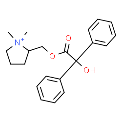 ChemSpider 2D Image | 2-{[2-Hydroxy(diphenyl)acetoxy]methyl}-1,1-dimethylpyrrolidinium | C21H26NO3