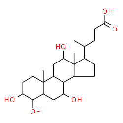ChemSpider 2D Image | 3,4,7,12-Tetrahydroxycholan-24-oic acid | C24H40O6