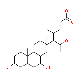 ChemSpider 2D Image | 3,7,16-Trihydroxycholan-24-oic acid | C24H40O5