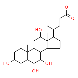 ChemSpider 2D Image | 3,6,7,12-Tetrahydroxycholan-24-oic acid | C24H40O6