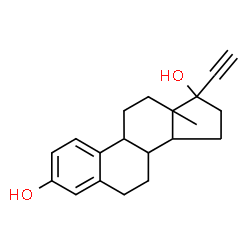 ChemSpider 2D Image | 19-Norpregna-1(10),2,4-trien-20-yne-3,17-diol | C20H24O2