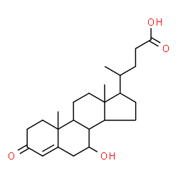 ChemSpider 2D Image | 7-Hydroxy-3-oxochol-4-en-24-oic acid | C24H36O4