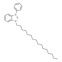 ChemSpider 2D Image | 3-Hexadecyl-1-phenyl-1H-benzimidazol-3-ium | C29H43N2