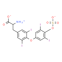 ChemSpider 2D Image | 2-Ammonio-3-{4-[3,5-diiodo-4-(sulfonatooxy)phenoxy]-3,5-diiodophenyl}propanoate | C15H10I4NO7S