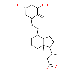 ChemSpider 2D Image | 3-{4-[2-(3,5-Dihydroxy-2-methylenecyclohexylidene)ethylidene]-7a-methyloctahydro-1H-inden-1-yl}butanoate | C23H33O4