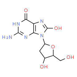 ChemSpider 2D Image | 8-hydroxy-2'-deoxyguanosine | C10H13N5O5