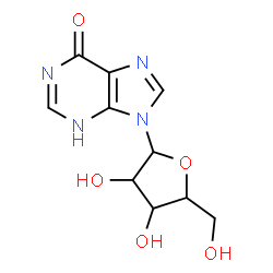 ChemSpider 2D Image | 9-Pentofuranosyl-1,9-dihydro-6H-purin-6-one | C10H12N4O5