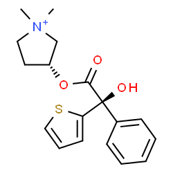 ChemSpider 2D Image | 3-[2-Hydroxy(phenyl)2-thienylacetoxy]-1,1-dimethylpyrrolidinium | C18H22NO3S