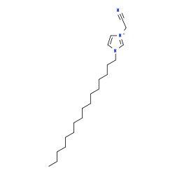 ChemSpider 2D Image | 3-(Cyanomethyl)-1-hexadecyl-1H-imidazol-3-ium | C21H38N3