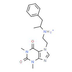 ChemSpider 2D Image | N-[2-(1,3-Dimethyl-2,6-dioxo-1,2,3,6-tetrahydro-7H-purin-7-yl)ethyl]-1-phenyl-2-propanaminium | C18H24N5O2