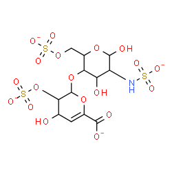 ChemSpider 2D Image | 2-Deoxy-4-O-(4-deoxy-2-O-sulfonatohex-4-enopyranuronosyl)-6-O-sulfonato-2-(sulfonatoamino)hexopyranose | C12H15NO19S3