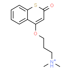 ChemSpider 2D Image | N,N-Dimethyl-3-[(2-oxo-2H-thiochromen-4-yl)oxy]-1-propanaminium | C14H18NO2S