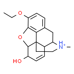 ChemSpider 2D Image | 3-Ethoxy-6-hydroxy-17-methyl-7,8-didehydro-4,5-epoxymorphinan-17-ium | C19H24NO3