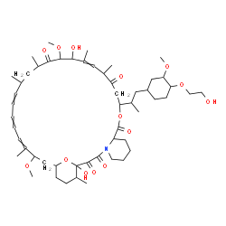 ChemSpider 2D Image | 1,18-Dihydroxy-12-{1-[4-(2-hydroxyethoxy)-3-methoxycyclohexyl]-2-propanyl}-19,30-dimethoxy-15,17,21,23,29,35-hexamethyl-11,36-dioxa-4-azatricyclo[30.3.1.0~4,9~]hexatriaconta-16,24,26,28-tetraene-2,3,1
0,14,20-pentone | C53H83NO14