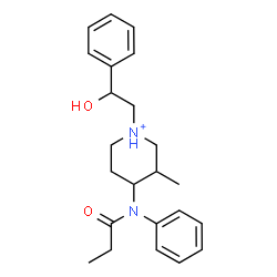 ChemSpider 2D Image | 1-(2-Hydroxy-2-phenylethyl)-3-methyl-4-[phenyl(propionyl)amino]piperidinium | C23H31N2O2