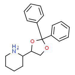 ChemSpider 2D Image | 2-(2,2-Diphenyl-1,3-dioxolan-4-yl)piperidinium | C20H24NO2