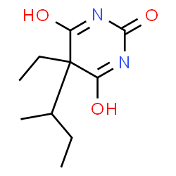 ChemSpider 2D Image | 5-sec-Butyl-5-ethyl-2,4,6(1H,3H,5H)-pyrimidinetrione | C10H16N2O3