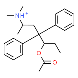 ChemSpider 2D Image | 5-Acetoxy-N,N-dimethyl-4,4-diphenyl-2-heptanaminium | C23H32NO2