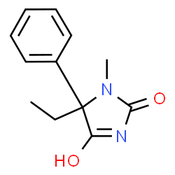 ChemSpider 2D Image | 5-Ethyl-1-methyl-5-phenyl-2,4-imidazolidinedione | C12H14N2O2