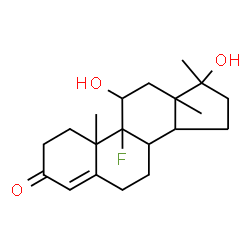 ChemSpider 2D Image | 9-Fluoro-11,17-dihydroxy-17-methylandrost-4-en-3-one | C20H29FO3