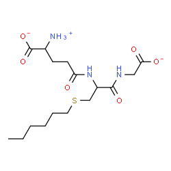 ChemSpider 2D Image | 2-Ammonio-5-({1-[(carboxylatomethyl)amino]-3-(hexylsulfanyl)-1-oxo-2-propanyl}amino)-5-oxopentanoate | C16H28N3O6S