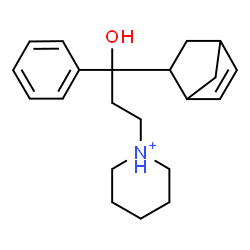 ChemSpider 2D Image | 1-[3-(Bicyclo[2.2.1]hept-5-en-2-yl)-3-hydroxy-3-phenylpropyl]piperidinium | C21H30NO