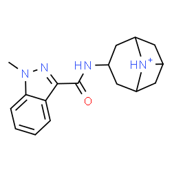 ChemSpider 2D Image | 9-Methyl-3-{[(1-methyl-1H-indazol-3-yl)carbonyl]amino}-9-azoniabicyclo[3.3.1]nonane | C18H25N4O