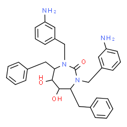 ChemSpider 2D Image | 1,3-Bis(3-aminobenzyl)-4,7-dibenzyl-5,6-dihydroxy-1,3-diazepan-2-onato(2-) | C33H36N4O3
