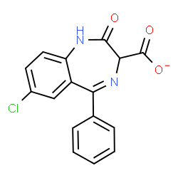ChemSpider 2D Image | 7-Chloro-2-oxo-5-phenyl-2,3-dihydro-1H-1,4-benzodiazepine-3-carboxylate | C16H10ClN2O3
