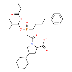 ChemSpider 2D Image | 4-Cyclohexyl-1-({[2-methyl-1-(propionyloxy)propoxy](4-phenylbutyl)phosphoryl}acetyl)-2-pyrrolidinecarboxylate | C30H45NO7P