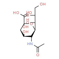 ChemSpider 2D Image | (6R)-5-Acetamido-3,5-dideoxy-6-(1,2,3-trihydroxypropyl)-alpha-L-threo-hex-2-ulopyranosonic acid | C11H19NO9