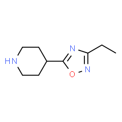 ChemSpider 2D Image | 4-(3-Ethyl-1,2,4-oxadiazol-5-yl)piperidine | C9H15N3O