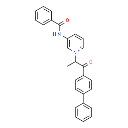 ChemSpider 2D Image | 3-(Benzoylamino)-1-[1-(4-biphenylyl)-1-oxo-2-propanyl]pyridinium | C27H23N2O2