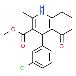 ChemSpider 2D Image | Methyl 4-(3-chlorophenyl)-2-methyl-5-oxo-1,4,5,6,7,8-hexahydro-3-quinolinecarboxylate | C18H18ClNO3