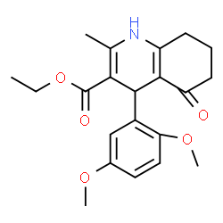 ChemSpider 2D Image | Ethyl 4-(2,5-dimethoxyphenyl)-2-methyl-5-oxo-1,4,5,6,7,8-hexahydro-3-quinolinecarboxylate | C21H25NO5