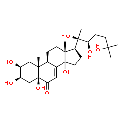 ChemSpider 2D Image | (2beta,3beta,5beta,14xi,22R)-2,3,5,14,20,22,25-Heptahydroxycholest-7-en-6-one | C27H44O8