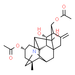 ChemSpider 2D Image | (2alpha,11alpha,14xi,20xi)-11,14-Dihydroxyhetisan-2,13-diyl diacetate | C24H31NO6