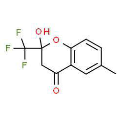 ChemSpider 2D Image | 2-Hydroxy-6-methyl-2-(trifluoromethyl)-2,3-dihydro-4H-chromen-4-one | C11H9F3O3