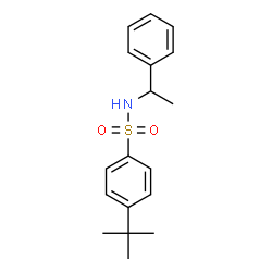 ChemSpider 2D Image | 4-(2-Methyl-2-propanyl)-N-(1-phenylethyl)benzenesulfonamide | C18H23NO2S