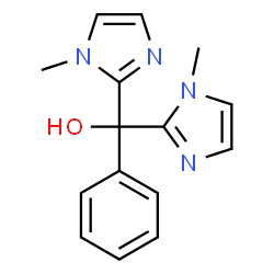 ChemSpider 2D Image | Bis(1-methyl-1H-imidazol-2-yl)(phenyl)methanol | C15H16N4O