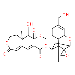 ChemSpider 2D Image | (18'E,20'E)-12'-Hydroxy-5'-(hydroxymethyl)-13',25'-dimethyl-11'H,17'H,22'H-spiro[oxirane-2,26'-[2,10,16,23]tetraoxatetracyclo[22.2.1.0~3,8~.0~8,25~]heptacosa[4,18,20]triene]-11',17',22'-trione | C27H34O10