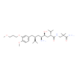 ChemSpider 2D Image | (2R,4S,5S,7S)-5-Amino-N-(3-amino-2,2-dimethyl-3-oxopropyl)-4-hydroxy-2-isopropyl-7-[4-methoxy-3-(3-methoxypropoxy)benzyl]-8-methylnonanamide | C30H53N3O6