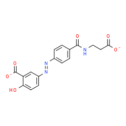 ChemSpider 2D Image | 5-[(E)-{4-[(2-Carboxylatoethyl)carbamoyl]phenyl}diazenyl]-2-hydroxybenzoate | C17H13N3O6