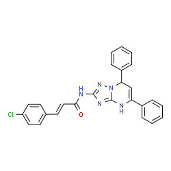 ChemSpider 2D Image | (2E)-3-(4-Chlorophenyl)-N-(5,7-diphenyl-3,7-dihydro[1,2,4]triazolo[1,5-a]pyrimidin-2-yl)acrylamide | C26H20ClN5O