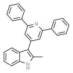ChemSpider 2D Image | 3-(2,6-Diphenyl-4-pyridinyl)-2-methyl-1H-indole | C26H20N2