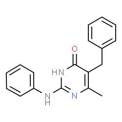 ChemSpider 2D Image | 2-Anilino-5-benzyl-6-methyl-4(1H)-pyrimidinone | C18H17N3O