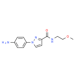ChemSpider 2D Image | 1-(4-aminophenyl)-N-(2-methoxyethyl)pyrazole-3-carboxamide | C13H16N4O2